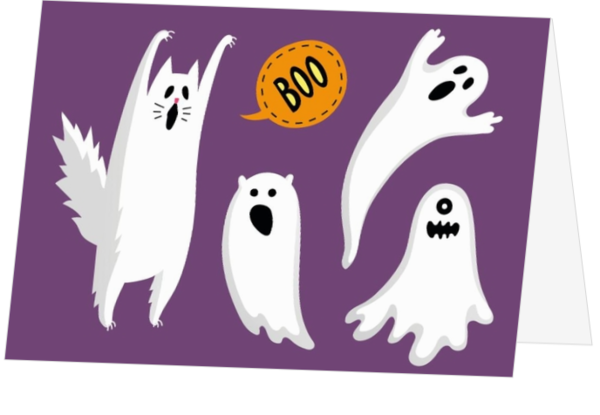 Halloween-Karte mit Geistern