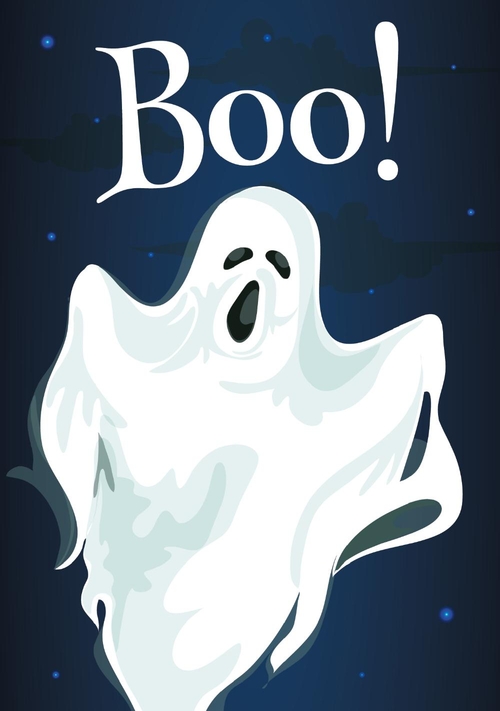 Halloween Karte Boo Geist Vorderseite