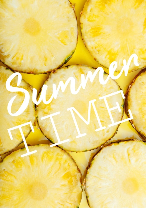 Urlaubskarte Ananas Summer Time Vorderseite